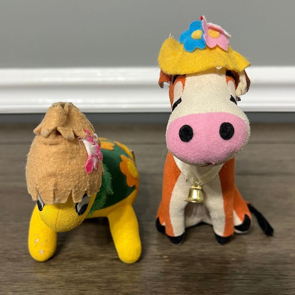 R Dakin & Co Vintage Dream Pets Turtle Cow 1970s‎ Velveteen Stuffed Animal Plush